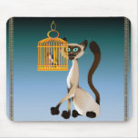 Gatito y pájaro Mousepad Alfombrillas De Ratones