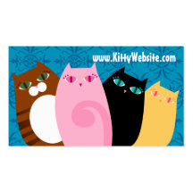 Gatitos bonitos en azul tarjeta de visita