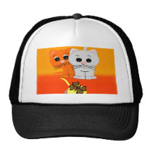 Gatitos con hilado gorras