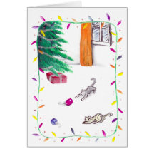 Gatitos del navidad tarjeta