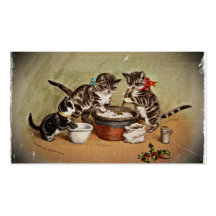 Gatitos que hacen el pudín del navidad tarjetas de negocios