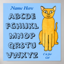 Gato - ABC, alfabeto Poster