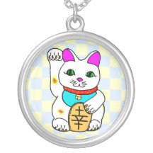 Gato afortunado Maneki Neko del delirio de Kawaii Pendiente Personalizado