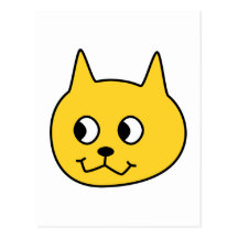 Gato amarillo del dibujo animado postales