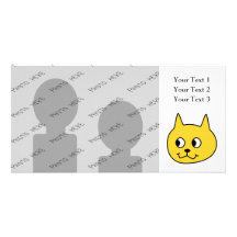 Gato amarillo del dibujo animado tarjeta fotográfica personalizada