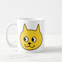 Gato amarillo del dibujo animado tazas