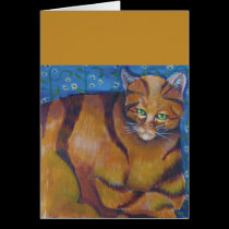 gato anaranjado grande tarjetas