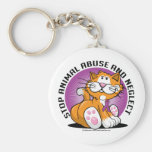 Gato animal del abuso llavero personalizado