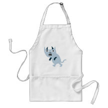 Gato asustadizo del diablo azul delantales