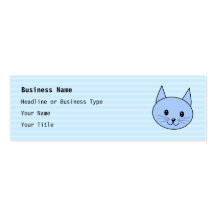 Gato azul lindo. Fondo azul claro de la raya Tarjetas De Negocios