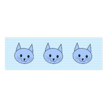 Gato azul lindo. Fondo azul claro de la raya Tarjetas Personales