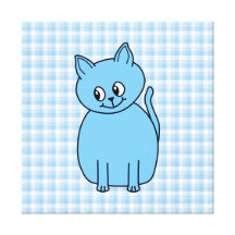 Gato azul lindo lona envuelta para galerias
