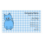 Gato azul lindo plantillas de tarjeta de negocio