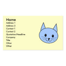 Gato azul lindo plantillas de tarjetas personales