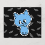 Gato azul y palos lindos tarjeta publicitaria