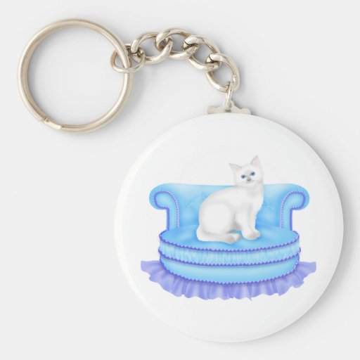Gato blanco lindo del gatito del gatito llavero personalizado