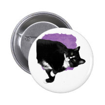 Gato blanco y negro que mira para arriba el recort pins