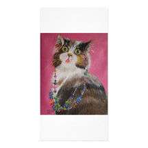 gato bonito plantilla para tarjeta de foto