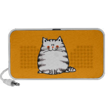 Gato borroso lindo iPod altavoces