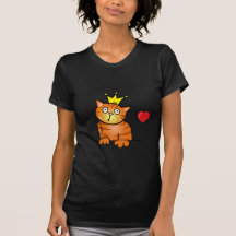 Gato con la corona - la camiseta de las mujeres