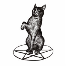 gato con la escultura del pentagram esculturas fotográficas