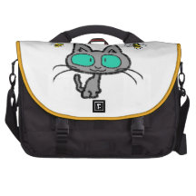 Gato con sus amigos de la abeja bolsa para ordenador