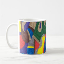Gato cubista, taza del arte abstracto