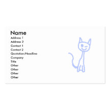 Gato de guiño lindo. Azul Plantillas De Tarjetas Personales