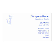 Gato de guiño lindo. Azul Plantilla De Tarjeta De Visita