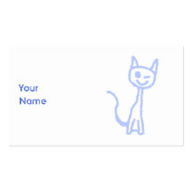 Gato de guiño lindo. Azul Plantillas De Tarjeta De Negocio