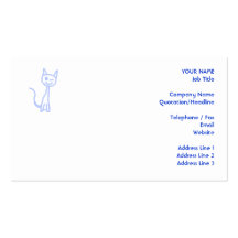 Gato de guiño lindo. Azul Tarjeta De Negocio