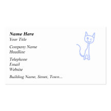 Gato de guiño lindo. Azul Tarjetas De Negocios