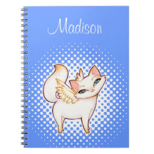 Gato de hadas persa blanco, cuaderno personalizado