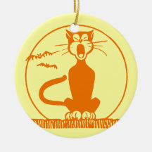 Gato de Halloween del vintage Ornamento Para Reyes Magos