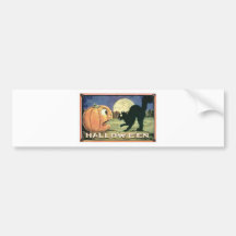 Gato de Halloween Scaredy Etiqueta De Parachoque