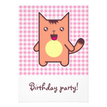 Gato de Kawaii Invitacion Personalizada