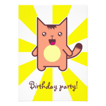 Gato de Kawaii Invitación Personalizada