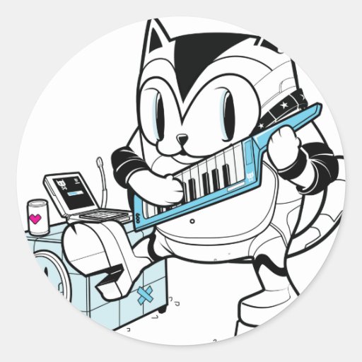 Gato de Keytar - pegatina