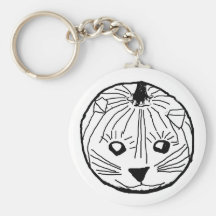 Gato de la calabaza llaveros personalizados