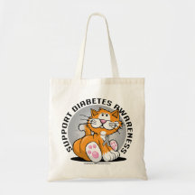 Gato de la diabetes bolsas de mano