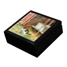 Gato de la granja cajas de recuerdo