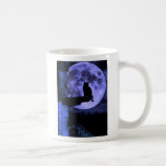 Gato de la Luna Llena Tazas De Café