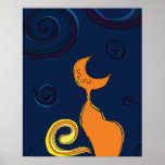 Gato de la luna impresiones