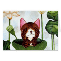 gato de la mañana del arte del gato felicitación