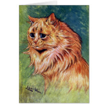 Gato de la mermelada con los ojos azules felicitacion 