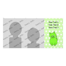 Gato de la verde lima tarjetas personales con fotos