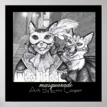 Gato de Masquarade, impresión del arte del toneler Posters