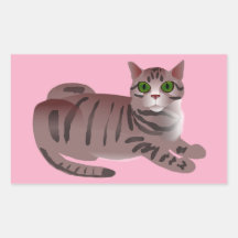 Gato de ojos verdes del dibujo animado rectangular altavoz