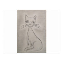Gato de ronroneo tarjeta postal