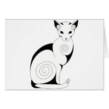 Gato de Swirly Tarjetas